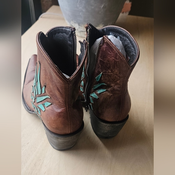 Old Gringo Brown Leather Ankle Cowboy Boots - New - Never Worn - Picture 3 of 6